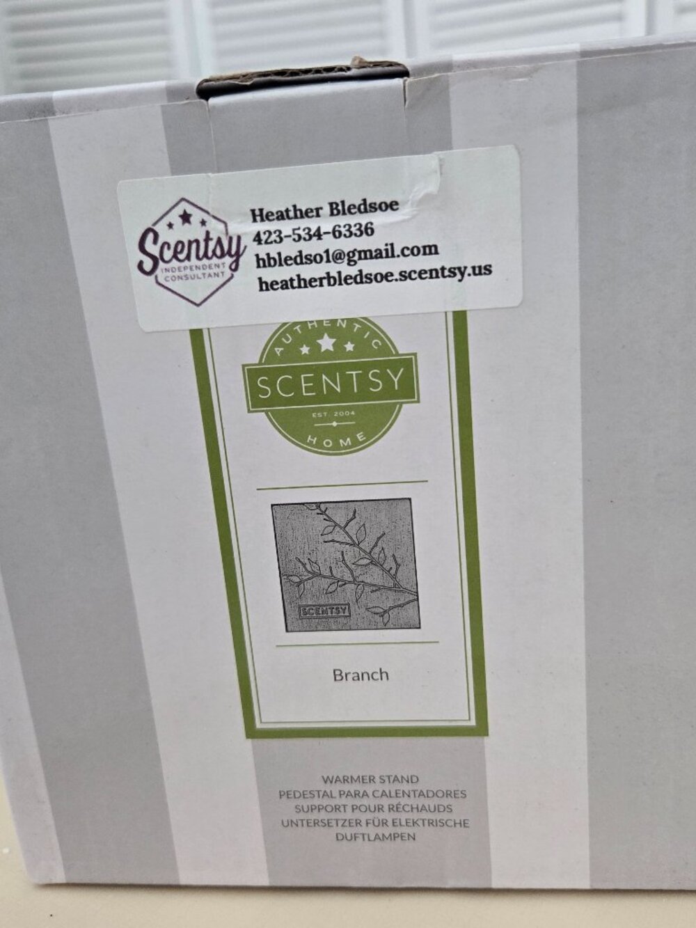 Authentic Scentsy Brand Cord-Concealing Warmer Stand Retired Silver Square